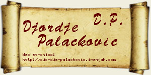 Đorđe Palačković vizit kartica